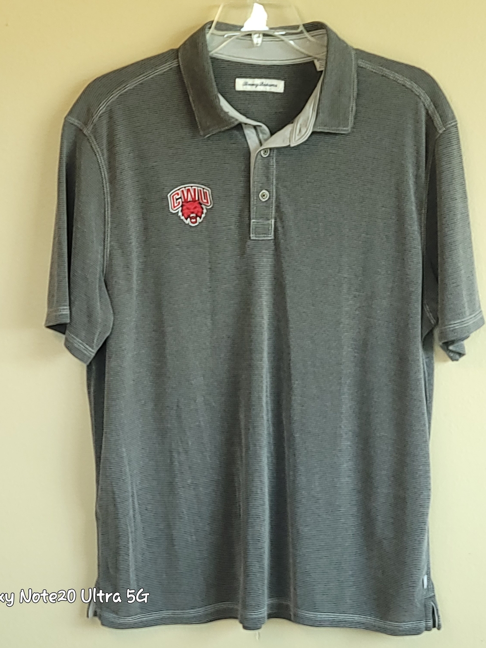 Tommy Bahama Paradiso Cove Polo Shirt Mens Sz-L Gray Central Washington Wildcats